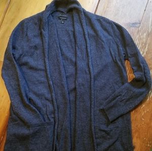 Talbots charcoal merino wool cardigan, S-M